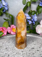 Load image into Gallery viewer, Warm Golden Healer Quartz Crystal Tower Point
