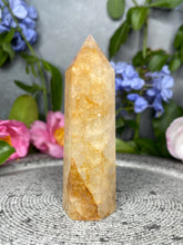 Load image into Gallery viewer, Light Golden Healer Quartz Crystal Tower Point
