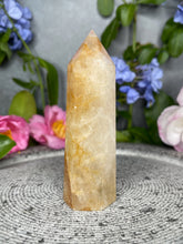 Load image into Gallery viewer, Light Golden Healer Quartz Crystal Tower Point
