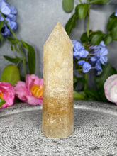 Load image into Gallery viewer, Soft Golden Healer Quartz Crystal Tower Point
