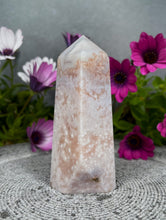 Load image into Gallery viewer, Healing Pink Amethyst Flower Agate Crystal Tower
