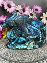 Load image into Gallery viewer, Incredible Labradorite Dragon Carving Blue Flash
