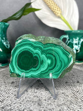 Load image into Gallery viewer, Malachite Crystal Polished Slab Heart Chakra

