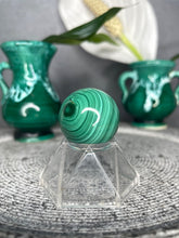 Load image into Gallery viewer, Mini Mesmerizing Malachite Crystal Sphere
