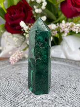 Load image into Gallery viewer, DISCOUNTED Malachite Crystal Tower Point
