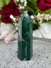 Load image into Gallery viewer, DISCOUNTED Malachite Crystal Tower Point
