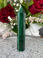 Load image into Gallery viewer, DISCOUNTED Stunning Malachite Crystal Tower Point
