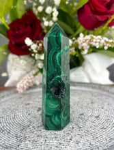 Load image into Gallery viewer, DISCOUNTED Beautiful Malachite Crystal Tower Point
