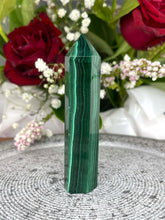Load image into Gallery viewer, DISCOUNTED Gorgeous Malachite Crystal Tower Point
