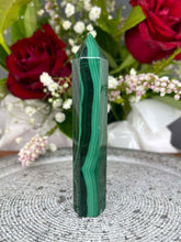 Load image into Gallery viewer, DISCOUNTED Stunning Malachite Crystal Tower Point
