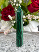 Load image into Gallery viewer, DISCOUNTED Stunning Malachite Crystal Tower Point
