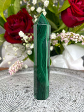 Load image into Gallery viewer, DISCOUNTED Stunning Malachite Crystal Tower Point
