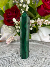 Load image into Gallery viewer, DISCOUNTED Gorgeous Malachite Crystal Tower Point

