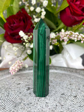 Load image into Gallery viewer, DISCOUNTED Gorgeous Malachite Crystal Tower Point
