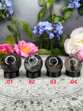Load image into Gallery viewer, Mini Cute Black Tourmalated Quartz Crystal Sphere 1pc
