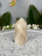 Load image into Gallery viewer, Cute Moonstone Crystal Tower Point With Sunstone Blue Flash
