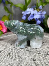 Load image into Gallery viewer, Gorgeous Moss Agate Quartz Crystal Bear Carving
