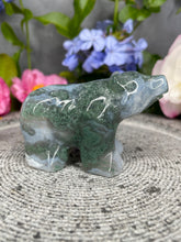 Load image into Gallery viewer, Gorgeous Moss Agate Quartz Crystal Bear Carving
