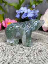 Load image into Gallery viewer, Incredible Moss Agate Crystal Bear Carving
