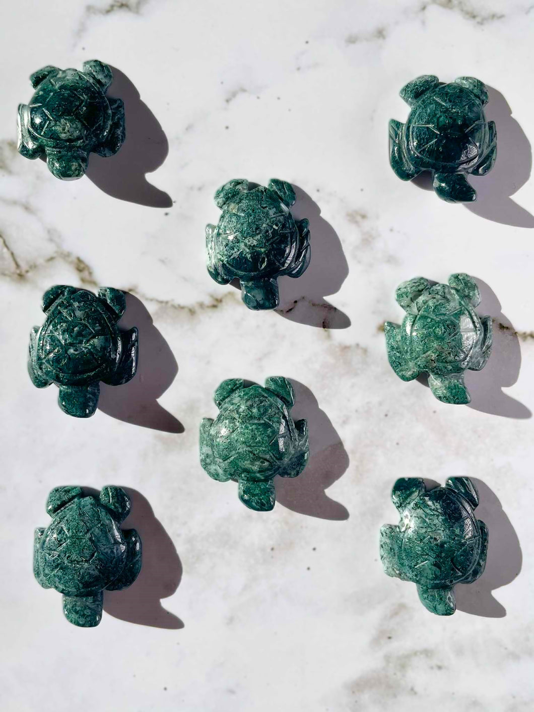 Moss Agate Turtle Crystal Carving 1pc Intuitively Chosen