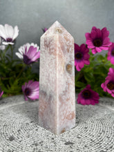 Load image into Gallery viewer, Calming Pink Amethyst Flower Agate Crystal Tower
