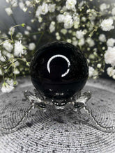Load image into Gallery viewer, Rainbow Obsidian Crystal Sphere Purple Flash
