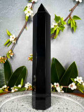 Load image into Gallery viewer, Stunning Black Obsidian Crystal Tower Point
