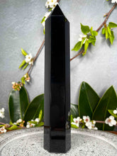 Load image into Gallery viewer, Stunning Black Obsidian Crystal Tower Point
