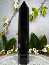 Load image into Gallery viewer, Discounted Black Obsidian Crystal Tower Point
