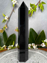Load image into Gallery viewer, Beautiful Black Obsidian Crystal Tower Point
