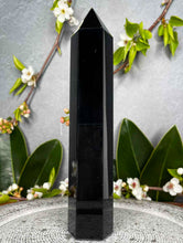 Load image into Gallery viewer, Protection Black Obsidian Crystal Tower Point
