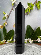 Load image into Gallery viewer, Protection Black Obsidian Crystal Tower Point
