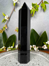 Load image into Gallery viewer, Protection Black Obsidian Crystal Tower Point
