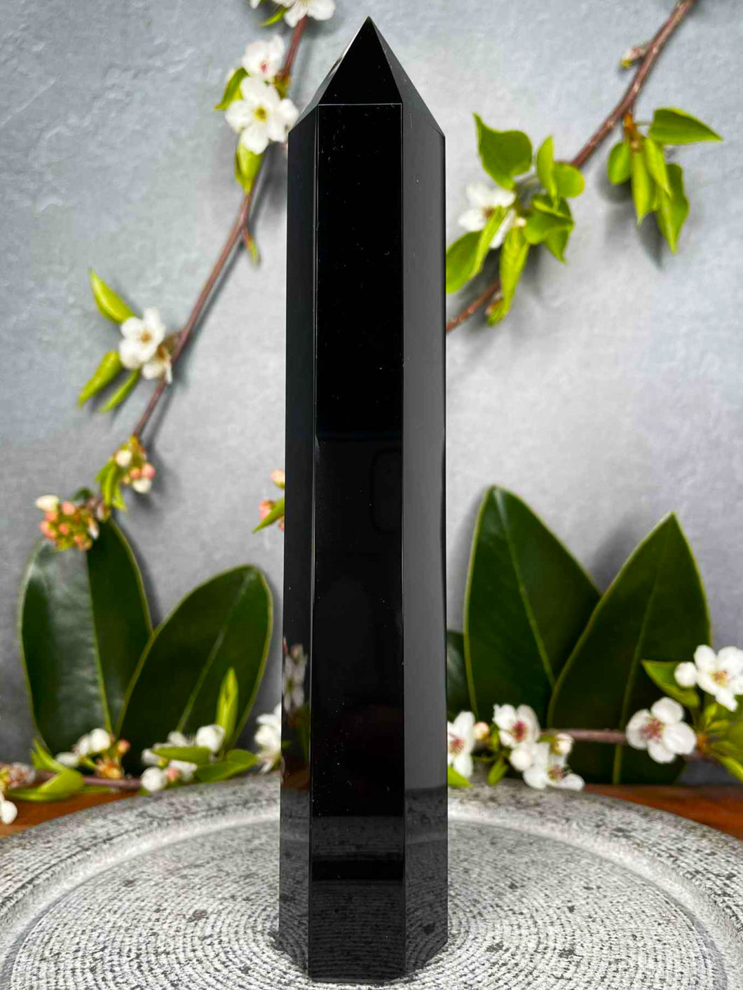Stunning Black Obsidian Crystal Tower Point