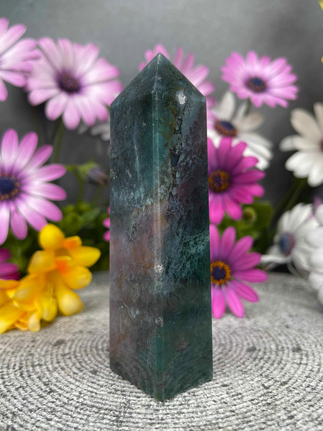 Beautiful Ocean Jasper Crystal Tower Point