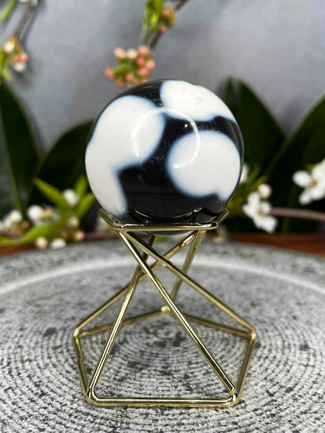 Grounding Orca Agate Crystal Sphere