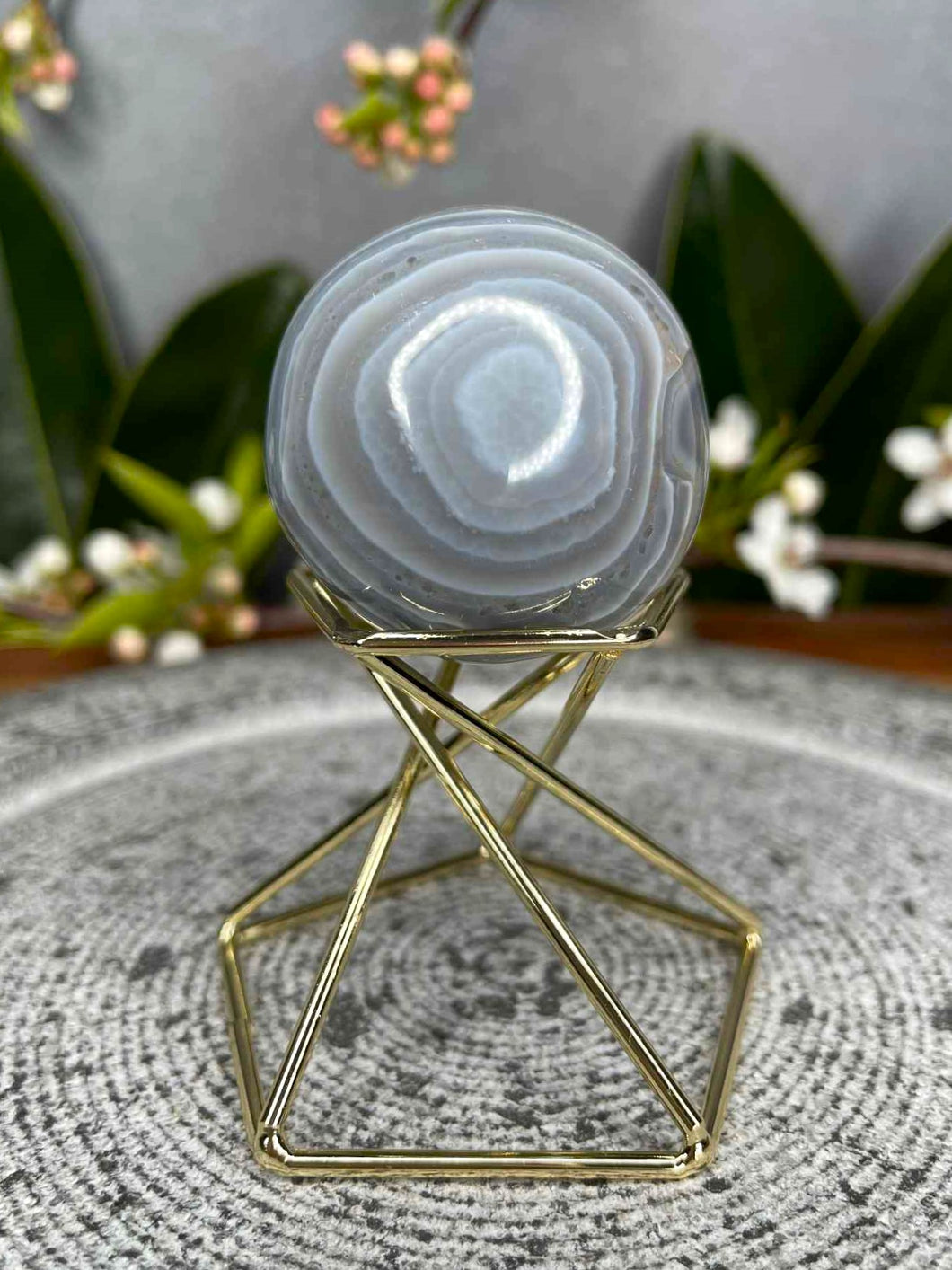 Mesmerizing Orca Banding Agate Crystal Sphere