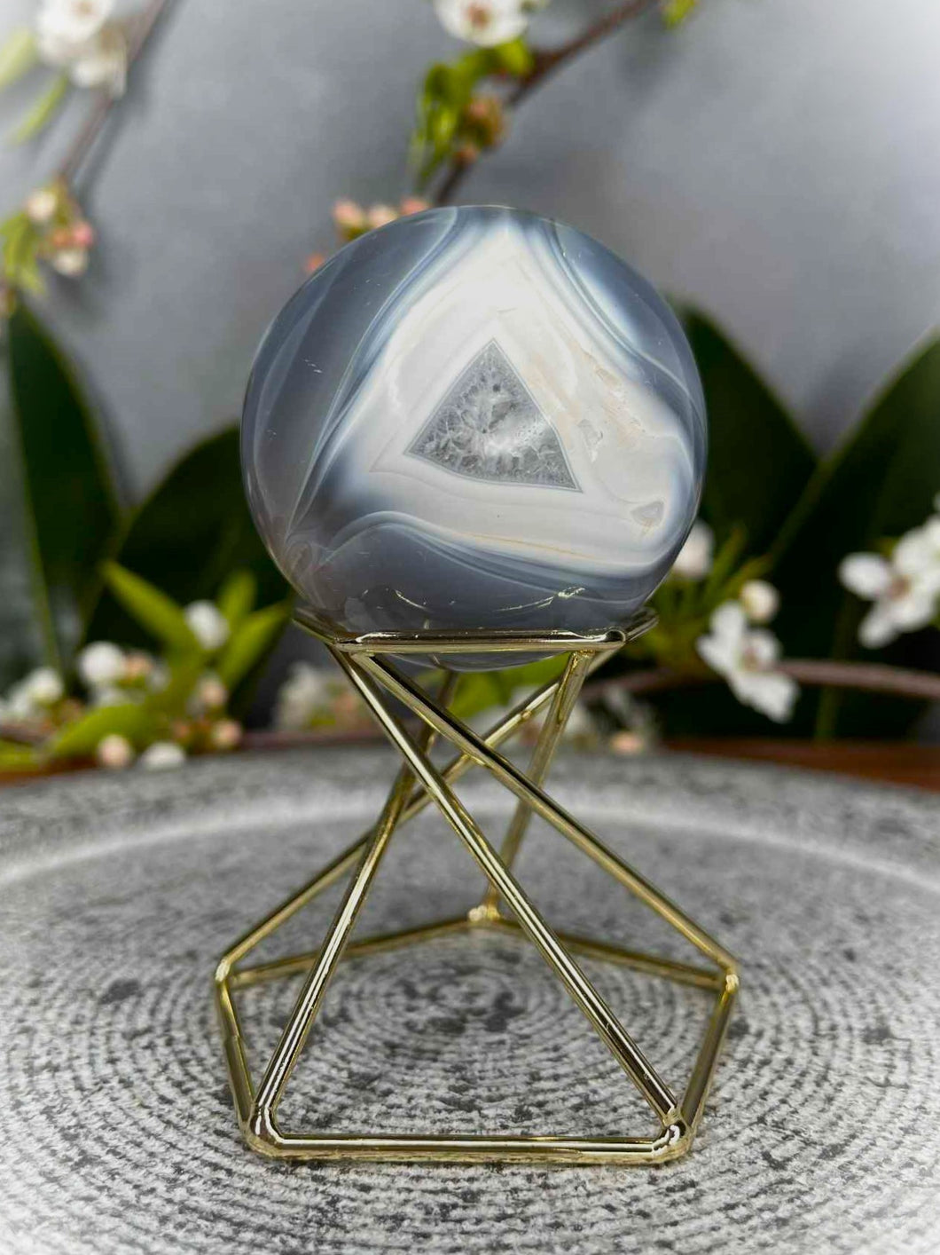 Beautiful Orca Agate Crystal Sphere