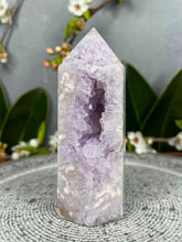 Load image into Gallery viewer, Tranquil Druzy Pink Amethyst Flower Agate Crystal Tower Point
