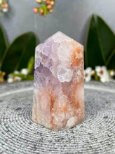 Load image into Gallery viewer, Cute Pink Amethyst Flower Agate Crystal Tower Point
