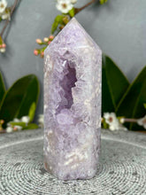 Load image into Gallery viewer, Tranquil Druzy Pink Amethyst Flower Agate Crystal Tower Point

