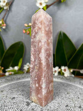 Load image into Gallery viewer, Pretty Pink Amethyst Flower Agate Crystal Tower Point
