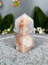 Load image into Gallery viewer, Cute Pink Amethyst Flower Agate Crystal Tower Point
