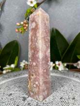 Load image into Gallery viewer, Pretty Pink Amethyst Flower Agate Crystal Tower Point
