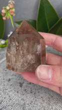 Load and play video in Gallery viewer, Smoky Quartz Crystal Tower Point With Rainbows
