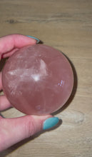 Load and play video in Gallery viewer, Natural Rose Quartz Crystal 6 Point Starlight Flash Sphere Ball

