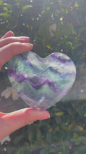 Load and play video in Gallery viewer, Rainbow Fluorite Crystal Love Heart Bowl Carving
