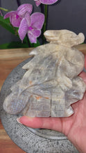 Load and play video in Gallery viewer, Mesmerizing Moonstone Crystal Dragon Carving Blue Flash
