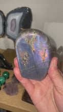 Load and play video in Gallery viewer, Labradorite Stone Freeform With Purple Flash
