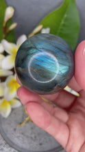 Load and play video in Gallery viewer, Labradorite Crystal Sphere Ball Blue Flash
